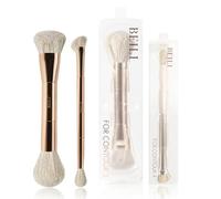 BEILI 2pcs Double Ended Makeup Brushes-Foundation and Blush, Dual Ended Eye Blending Brushe, Multi-functional Travel Makeup Brush Set for Woman Girl