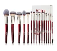 BEILI Makeup Brushes 15Pcs Make up Brushes Set Premium Vegan Foundation Concealers Blush Eyeshadow Eyeliner Powder Highlighter Blending Face Brush Set for Christmas Gifts