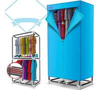 BeiLiHe Concise Electric Clothes Dryer Indoor 900W Large Capacity 15kg Double Layer Stainless Steel Energy-Efficient Indoor wet Laundry Warm Air Drying Wardrobe (Color : Blue, Size : B)