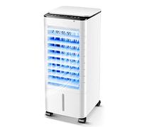 BeiLiHe Evaporative Air Cooler, 3-in-1 Portable Air Conditioner, 5 Ice Packs Room Cooler w/ 6m Remote Controller,5L Water Tank For 10Hrs Cooling, Evaporative Cooler for Indoor (Color : White)