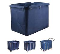 BeiLiHe Laundry Cart Replacement Bag, Replacement Liner Bag For Rectangular, Waterproof Oxford Cloth Storage Bags For 400L Commercial Basket Trolley (Color : Blue)
