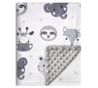 BEILIMU Baby Blanket Super Soft Plush with Double Layer Dotted Backing, Lovely Brown Animals Printed Unisex Design Receiving Blanket, 30x40 Inch