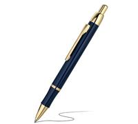 BEILUNER Luxury Gel Pen with 24K Gold Electroplating Finish, Blue Piano Lacquer, Luxury Grade Craftsmanship, Best Gel Pen Gift Set for Men and Women