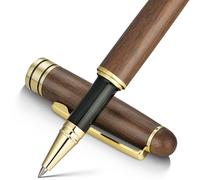 BEILUNER Luxury Wood Ballpoint Pen Writing Set, Walnut - Executive Gift Pen Set for Signature and Premium Office Use - Gift Boxed with Black Refills
