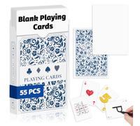 BEIMEIII 55 Pcs Blank Playing Cards Poker Size with Box Blank Game Cards To Write On Custom Trading Cards 2.5" x 3.5" DIY White Card Deck for Board Games Flashcards Note Card Study DIY