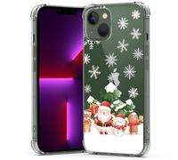 BEIMEITU Clear Christmas Case for iPhone 13,Cute Santa Clause Pattern Case Cover Soft Protective Slim Shockproof Cover Boys Girls Phone Case for iPhone 13-Christmas Santa Clause
