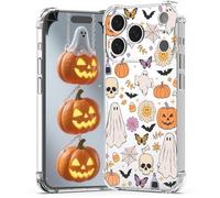BEIMEITU for iPhone 17 Pro Max Case Halloween Ghost Pumpkin, Cute Butterfly Spider Web Design Women Girls Shockproof Soft TPU Cell Phone Case for iPhone 17 Pro Max Kids Clear