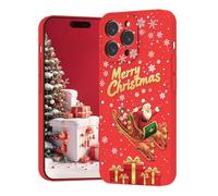 BEIMEITU Red Matte Christmas Case for iPhone 16 Pro,Xmas Santa Clause Pattern Soft Thin Protective Slim Bumper Cover Boys Girls Phone Case for iPhone 16 Pro-Santa Joy
