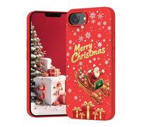 BEIMEITU Red Matte Christmas Case for iPhone 16e,Xmas Santa Clause Pattern Soft Thin Protective Slim Bumper Cover Boys Girls Phone Case for iPhone 16e-Santa Joy