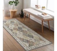 BEIMO 60x180CM Area Rugs for Bedroom,Vintage Boho Carpets for Living Room Non Slip Machine Washable Rug Short Low Pile Rug for Kitchen Dining, Hallway, Office-Light Brown