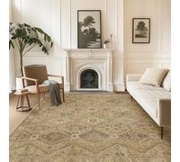 BEIMO Large Rug 240x300cm, Washable Carpet for Living Room Taupe Beige | Neutral Boho Light Brown Rug, Machine Wash, Non-slip, Low Pile for Bedroom, Bedside, Vintage Geometric Style