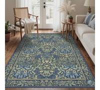 BEIMO Washable Rugs Living Room 120x170cm, Nursery Rug Botanical Area Rugs for Bedroom Soft Low Pile, Non-Slip Large Rugs for Living Room, Dining Room, Vintage Floral & Leaf Pattern