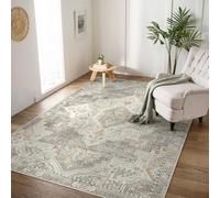 BEIMO Washable Rugs Living Room 120X170CM, Vintage Area Rugs for Bedroom Soft Short Pile, Machine Washable Rug Non-Slip Large Rugs for Living Room, Dining Room,Driftwood Brown