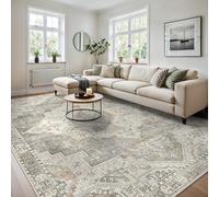 BEIMO Washable Rugs Living Room 200x290CM, Vintage Area Rugs for Bedroom Soft Short Pile, Machine Washable Rug Non-Slip Large Rugs for Living Room, Dining Room,Driftwood Brown