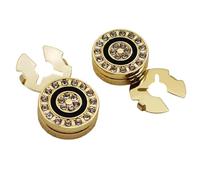 Beimus 1 Pair Korean Styles Button Covers Rhinestones Cufflinks Round Cuff Wedding Accessories Business for Man