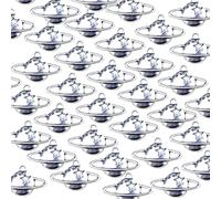 Beimus 100Pieces Antique Silver Saturns Planet Pendants Attractive Saturns Pendant Charm for Stylish Jewelry Projects Antique Silver Charm