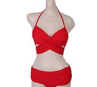 Beimus 2 Piece Set Criss for Cross Wrap Push Up Underwire Swimsuit Ruched Swim Bottoms Color Bathing Suit Beachwear Swimsuits for Teen Girls