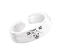Beimus 2pcs Cats and Dog Rings Trendy Stackable Finger Jewelry for Social Gatherings and Event Youthful Fashion Accessory Lightweight Finger
