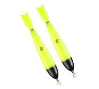 Beimus 2Pcs Electronic Bright Fishing Float Set Electronic Floating Float Rock Night Fishing Through Glow Floating Night Buoys