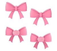 Beimus 4Pcs Silicone Bowknot Headphone Accessory Decorative Clip on Ornaments Stylish Personalization 7.5x6cm Detachable Bowknot