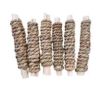 Beimus 6pcs Natural Aquatic Grass Teeth Chews for Rabbits Sweet Snacks Molar Sticks for Hamsters Gerbils Small Pets 105g Grass Chew Toys for