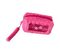 Beimus Bowknot Decorated Pencil Case Plush Construction Extra Storage Space Smooth Zippers Operations Suitable for Students Large Capacity Stationerys Organizers