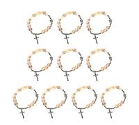 Beimus Crucifix Charm Beaded Bracelet Fashion and Religious Pendant Jewelry Hand Chain Rosary Bracelets