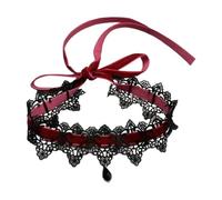 Beimus Fashionable Tie on Lace Collars Necklace 1M Length Customizable Light 16g Acrylic Accessory Black Red Options Adjustable Tie Closure Collars