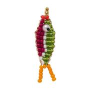 Beimus Fish Charm Holder Colorful Beaded Fish Shape Keychain With Metal Lobster Claws Clip For Bags Backpacks Decoration Keychain