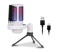 Beimus Gaming Microphone Adjustable Color Lighting Condenser Mic 192kHz for PC Laptop Streaming Podcast