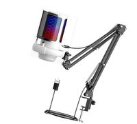 Beimus Gaming USB Microphone 30Hz~16kHz Frequency for PC with Boom Arm and LED Lighting for Immersive