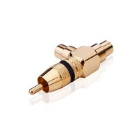 Beimus Gold Plated 1 Male To 2RCA Female Splitter Adapter Video Sound Two Way Connector Connector For Loudspeaker Gold Plated