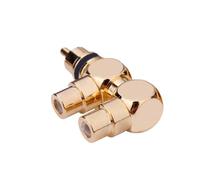 Beimus Gold Plated 1 Male To 2RCA Female Splitter Adapter Video Sound Two Way Connector Connector For Loudspeaker Gold Plated