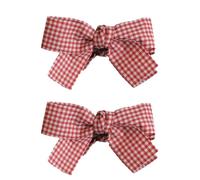 Beimus Hair Claw Clips,2 PCS Delicate Bow Checked Y2K-Style Side Clip Bow Hair Clip Sweet Girls Fairy Bow-Style 3D Plaids Balletcore