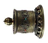 Beimus Handicraft Tibetan Prayer Wheel,Hand Craving Buddhas Scripture Prayer Wheel Desktop Ornament for Relaxation Yogas Table Prayer Wheel