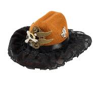 Beimus Mechanical Gear Decorated Cowgirls Hat Hair Clip Victorian Styles Headpiece Unisex Costume Props Dressingup Headpiece Cosplay Hair Accessory