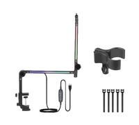 Beimus Microphone Boom Arm with Light Multi Directional Adjustable Desktop Mic Stand Heavy Duty Microphone