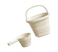 Beimus Multipurpose Foldable Water Bucket And Scoops Ladle High Strength PP Construction Easy To Store Outdoor Indoor Use Portable Camping Water Scoops Set