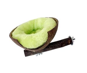 Beimus Natural Bird Nest Resting Place Standing Perch for Small Parrots Encouraging Exploration Simple Cleaning Bird Cage Toy Natural Wood Bird House