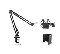 Beimus NB35 Microphones Stand for Table Microphones Arm Swivels and MS089SV Microphones Shock Mount Silver