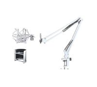 Beimus NB35 Microphones Stand for Table Microphones Arm Swivels and MS089SV Microphones Shock Mount Silver