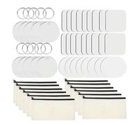 Beimus Pack of 144 Sublimation Makeup Bags Blanks Zippered Pouches Rectangular and Circular Coasters Keychain Making