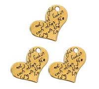 Beimus Pack Of 3 Sturdy Heart Charm French Vintage Heart Designs Pendant with Rhinestones Detailing for Jewelry