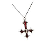 Beimus Pendant Necklace Inverted Crucifix Charm Neckchain Adjustable Length Choker Alternative Fashion Accessories Statement Necklace for Women