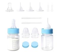 Beimus Pet Feeding Bottle Set with Replaceable Nipples Clear Graduated Feeding Bottles for Kittens Puppy Hamsters Small Animal Nursing Bottle Kittens