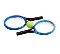 Beimus Realistic Miniature Tennis Racket Ball Model Figure for Doll House Enthusiasts Craft Model Project Scene Display Props Doll House Accessories Miniature Tennis Racket