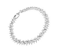 Beimus Rock Punk Acrylic Spikes Chain Necklace Clear Lock Pendant Jewelry Clear Thorns Necklace Suitable for Men