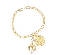 Beimus Stylish Celestials Charm Featuring Stars Adjustable 14K Gold Chain Wrist Jewelry for Parties Gatherings Celestials Holiday Jewelry Gift