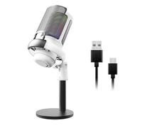 Beimus USB Microphone for PC Gaming Color Lighting Mic Mute Button Condenser with Knob Solid