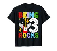 Being 3 Rocks Guitar Three Year Old Cool 3rd Birthday Kids T-Shirt